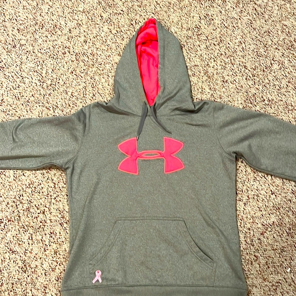 Under armor breast, cancer hoodie, size M
